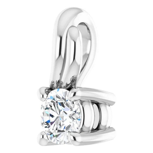 Diamond Solitaire Pendant Natural 2.50 Carats White Gold 14K