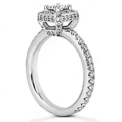Diamond White Gold Engagement Halo Ring Natural 2.50 Ct.