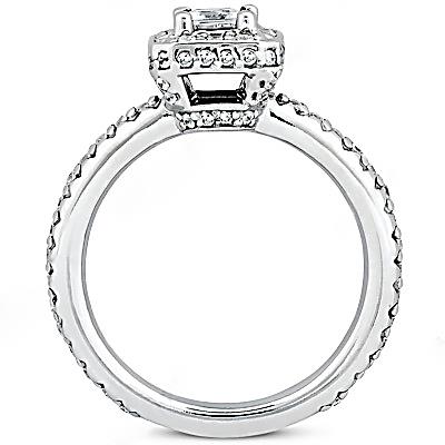 Diamond White Gold Engagement Halo Ring Natural 2.50 Ct.