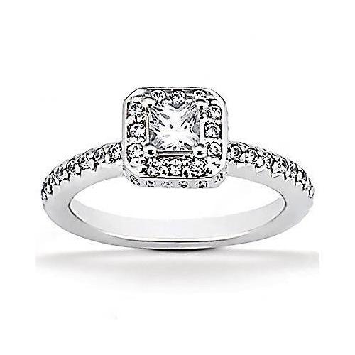 Diamond White Gold Engagement Halo Ring Natural 2.50 Ct.