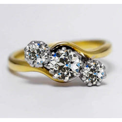 Handcrafted Fine Diamond 3-Stone Ring 1 ct by HarryChadEnt