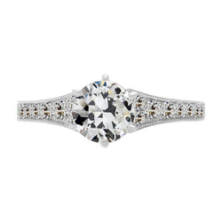 Luxury Diamond Solitaire with Side Stones – 2 ct 14K White Gold