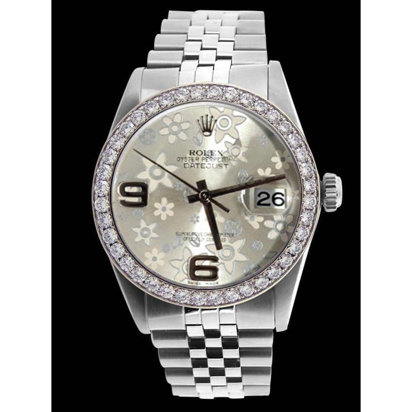 Flower Dial Datejust Rolex Men's Watch