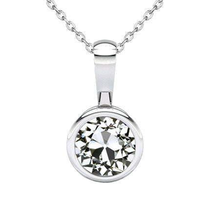 Fine Diamond Antique Cushion Pendant in 14 Karat White Gold – main view