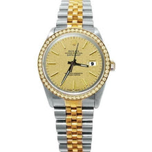 Bezel Solid Gold & Ss Date Just Rolex Stick Dial