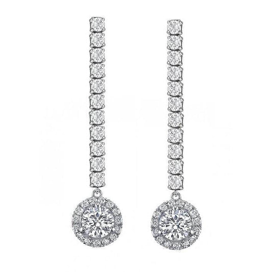 Earrings 14K White Gold with Fine Diamond – main view