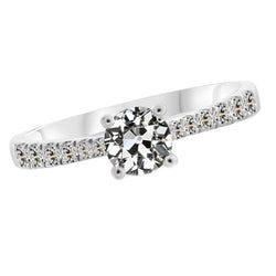 Brilliant Diamond Antique Cushion Accent Solitaire Ring 2.50 ct