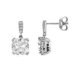 14K White Gold Drop Earrings with Brilliant Diamond – 3 ct
