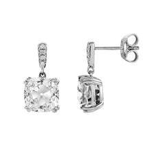 Genuine Brilliant Diamond Drop Earrings 3 ct 14K White Gold – main view