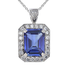 Emerald Cut Royal Blue Sapphire ring in 14K White Gold – main view