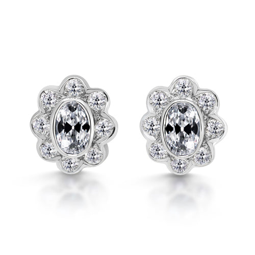 Fine Diamond Earrings 1-ct 14K White Gold – main view
