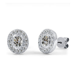 Natural Diamond Stud Earrings – 14K White Gold 4.50 ct