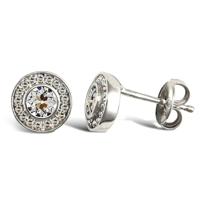 Brilliant Diamond Stud Earrings 1-ct 14 Karat White Gold – main view