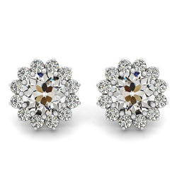 2 ct Diamond Stud Earrings in 14K White Gold