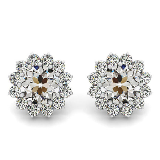 Genuine Diamond Stud Earrings – main view