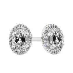 Antique Cushion Fine Diamond Earrings 1.50 ct – 14K White Gold
