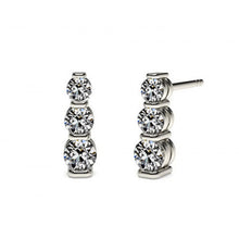 Earth Mined Diamond Long Drop Earrings 3.50 Carats Old Miner White Gold