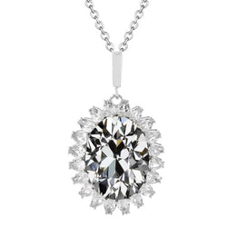 Genuine Fine Diamond Pendant Necklace 4 ct – 14K White Gold
