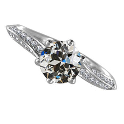 Bespoke Diamond Solitaire Ring with Accents 2 ct – 14 Karat