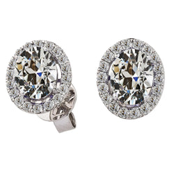 Genuine Fine Diamond Drop Earrings – 14K White Gold 4 ct