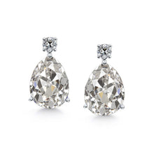 Fine Diamond Old Mine Cut Stud Earrings in 14 Karat White Gold – main view