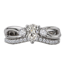 Diamond Old Mine Cut Engagement Ring in 14K White Gold – main view