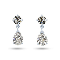 Refined Stud Earrings with Antique Cushion Fine Diamond – 1.50 ct