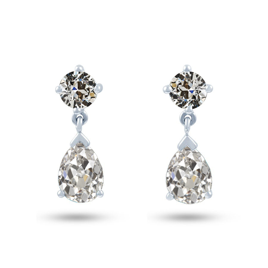 Stud Earrings 14K White Gold with Fine Diamond – main view