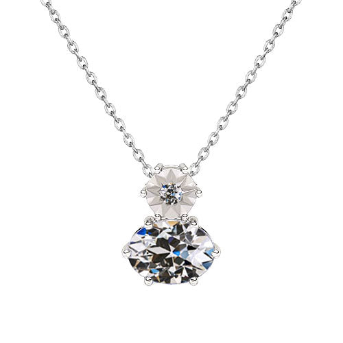 Pendant Necklace 14K White Gold with Brilliant Diamond – main view