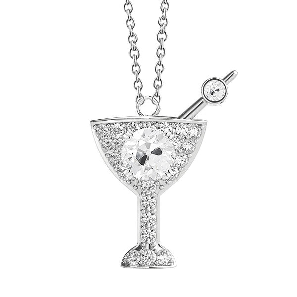 Authentic Brilliant Diamond Drop Pendant 2.50 ct 14K White Gold – main view