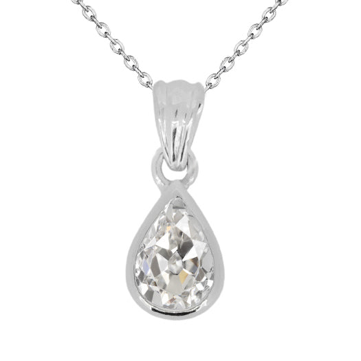 Fine Diamond Pendant Necklace 2-ct 14K White Gold – main view