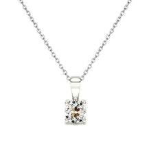Brilliant Diamond Antique Cushion Drop Pendant in 14K White Gold – main view