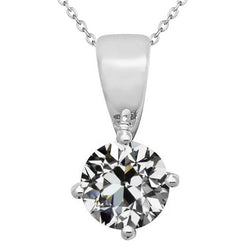 14 Karat White Gold Pendant Necklace with Diamond – 2.50 ct