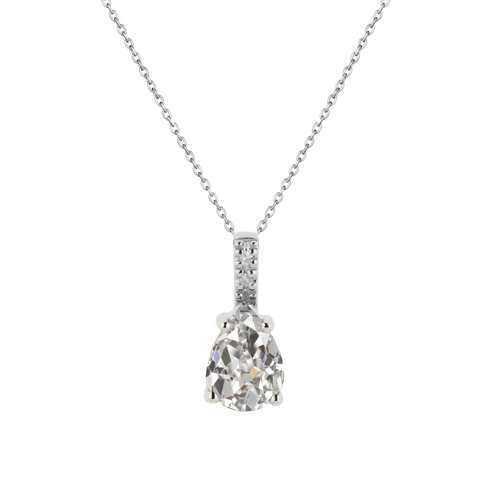 Handmade Diamond Drop Pendant 2 ct – main view