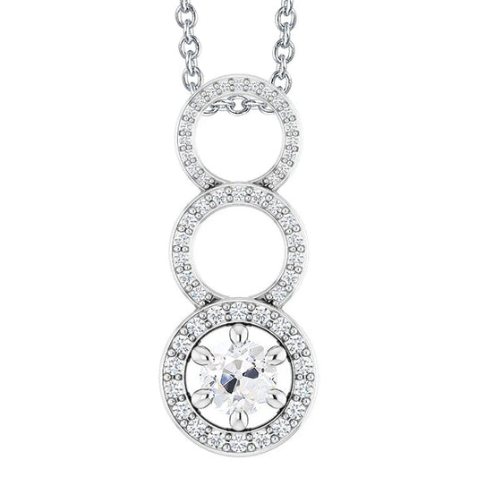 Brilliant Diamond Drop Pendant 1-ct 14 Karat White Gold – main view