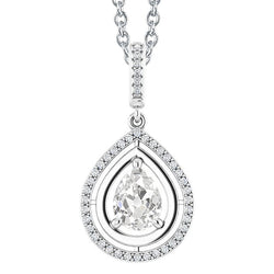 Earth-Mined Diamond Pendant – 14K White Gold 3 ct