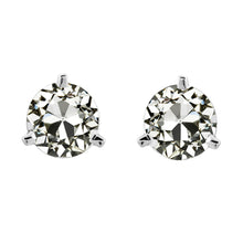 Fine Diamond Old Mine Cut Stud Earrings in 14K White Gold – main view