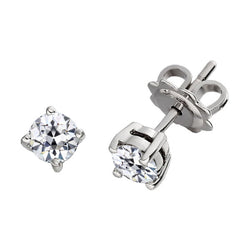 Earrings 14 Karat White Gold – Brilliant Diamond Antique Cushion