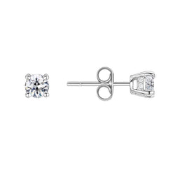 14 Karat White Gold Brilliant Diamond Earrings – 2-ct Old Mine