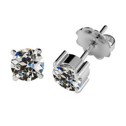 14K White Gold Earrings with Brilliant Diamond – 2 ct