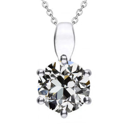 14K White Gold Pendant Necklace with Fine Diamond – 3.50 ct