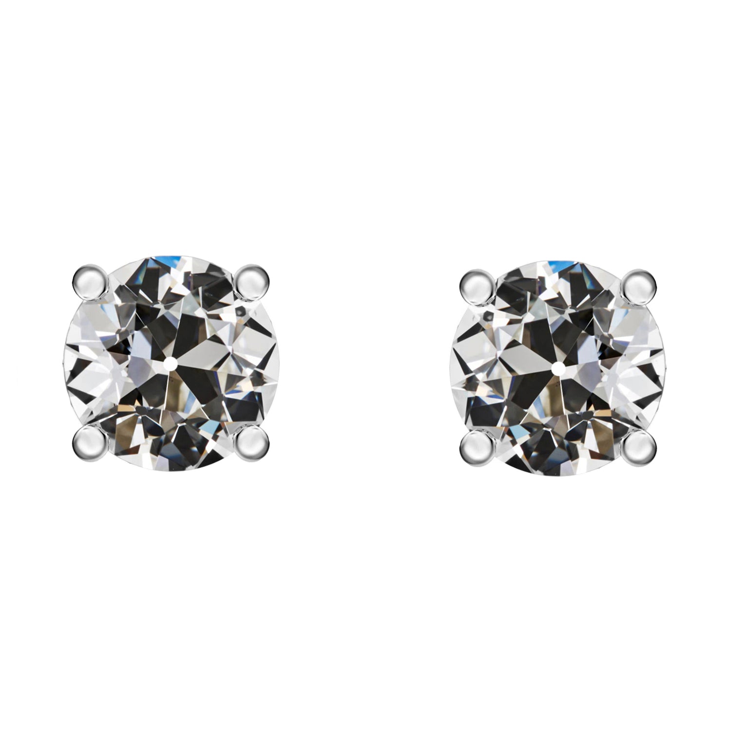 Antique Cushion Fine Diamond ring in 14K White Gold – main view