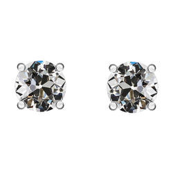 Fine Diamond Stud Earrings 2.50 ct G/VS1 – 14K White Gold
