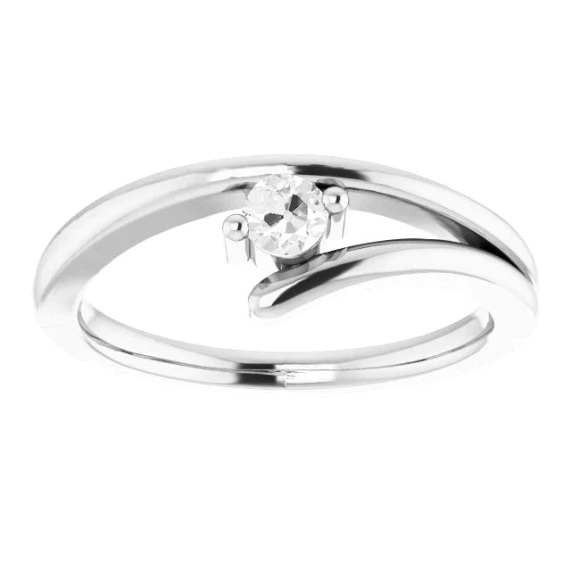 Single Stone Ring 14K White Gold with Diamond – main view