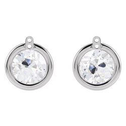 Handcrafted Diamond Stud Earrings 2 ct – 14 Karat White Gold