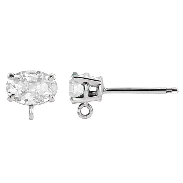 Natural Diamond Stud Earrings 3.50 ct 14 Karat White Gold – front view