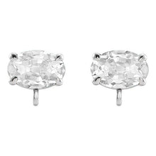 Diamond Old Mine Cut Stud Earrings in 14 Karat White Gold – main view