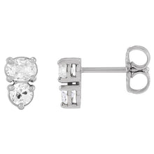 Diamond Drop Earrings 7-ct 14 Karat White Gold – front view