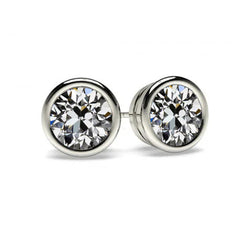 14 Karat White Gold Diamond Earrings – 1.50-ct Old Mine Cut