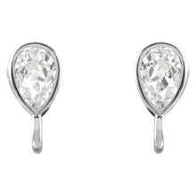 Natural Brilliant Diamond Drop Earrings 2 ct 14 Karat White Gold – main view
